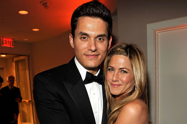 (EXCLUSIVE, Premium Rates Apply) WEST HOLLYWOOD, CA - FEBRUARY 22:  (***EXCLUSIVE ACCESS SPECIAL RATES APPLY*** NO TV BROADCAST IN THE USA OR CANADA UNTIL FEBRUARY 26.) Musician John Mayer and actress Jennifer Aniston attends the 2009 Vanity Fair Oscar party hosted by Graydon Carter at the Sunset Tower Hotel on February 22, 2009 in West Hollywood, California.  (Photo by Kevin Mazur/VF/WireImage for Vanity Fair)