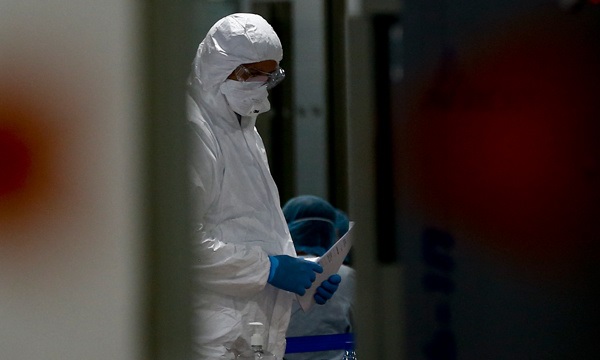 MOSCOW, RUSSIA - FEBRUARY 26: Airport authorities prepare for coronavirus (Covid-19) check-up to the passengers, who arrive Moscow from Beijing and Hong Kong, for them to go through physical examinations at Sheremetyevo International Airport in Moscow, Russia on February 26, 2020. ( Sefa Karacan - Anadolu Agency )