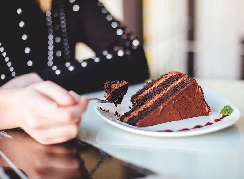 woman-eating-chocolate-cake