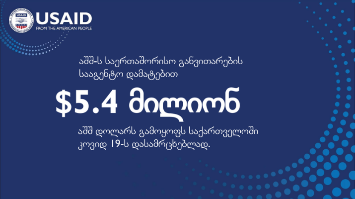 საქართველოში კოვიდ-19-ის დასამარცხებლად USAID დამატებით 5.4 მილიონ დოლარს გამოყოფს