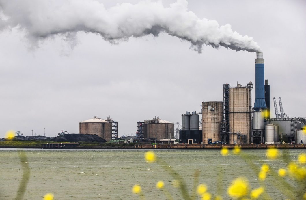 A chimney emits vapor at the Peakshaver liquid natural gas (LNG) installation and storage site, operated by NV Nederlandse Gasunie, at the Port of Rotterdam in Rotterdam, Netherlands, on Tuesday, July 13, 2021. European natural gas futures retreated after hitting a record last week, pressured by weaker carbon emissions markets and as concerns over stretched shipments partially eased. Photographer: Peter Boer/Bloomberg via Getty Images