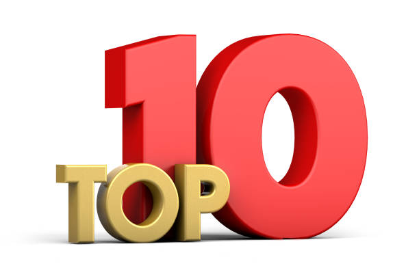 Top ten. Top 10 3d illustration on white background.