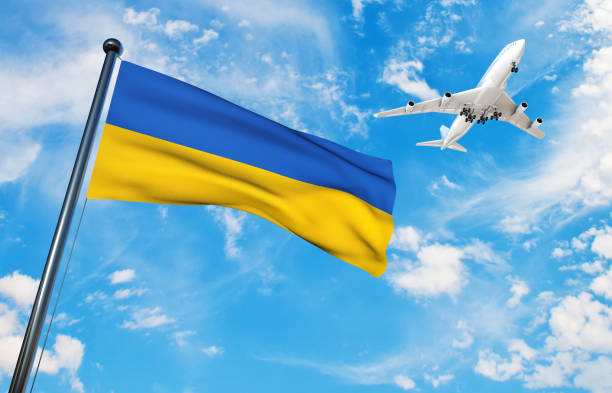 Ukraine Flag With Airplane