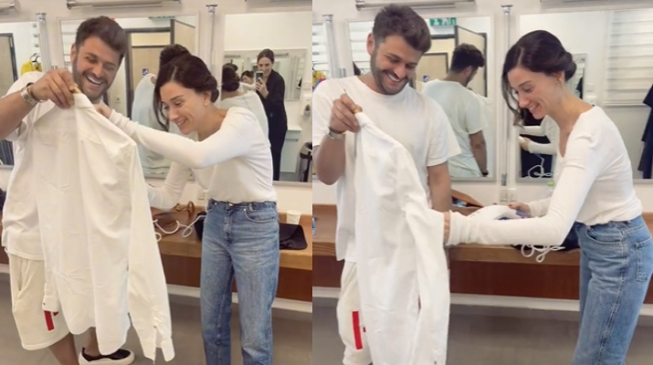 ვიდეო: “რა საყვარლები ხართ” – ნინი ბადურაშვილი კონცერტის წინ რატი დურგლიშვილის პერანგს აუთოებს