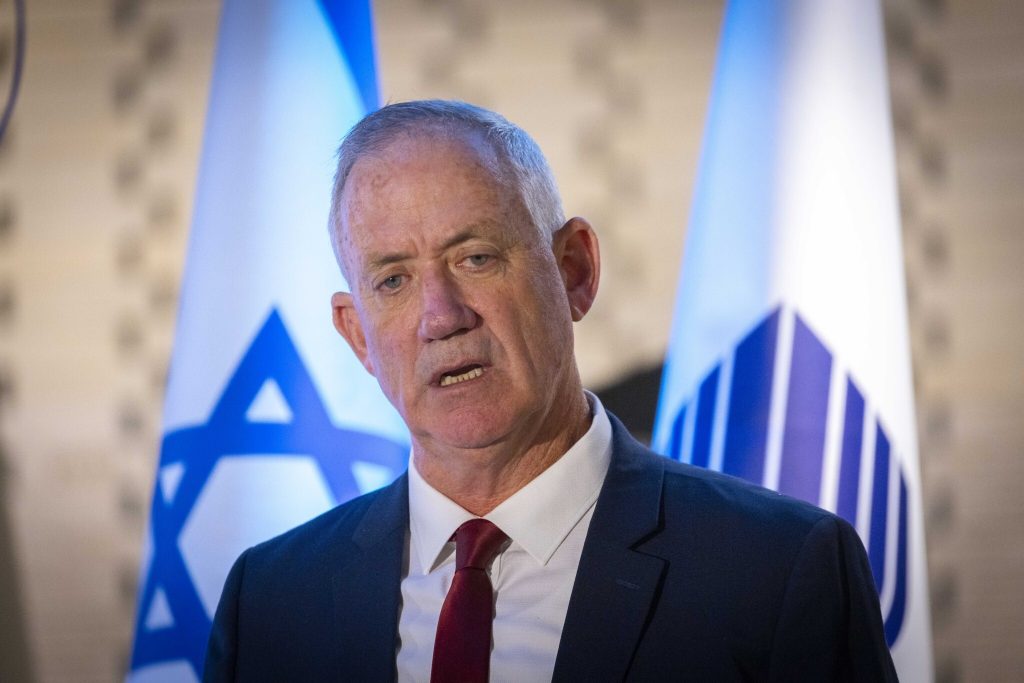 Minister of Defense Benny Gantz at a ceremony in memory of the Israeli soldiers who were killed in the First Lebanon War- Operation Peace for Galilee, at the National Hall of Remembrance at Mount Herzl in Jerusalem on June 14, 2022. Photo by Olivier Fitoussi/Flash90 *** Local Caption *** הר הרצל
 מלחמת לבנון
 שלום הגליל
ראשונה
היכל הזיכרון
בני גנץ