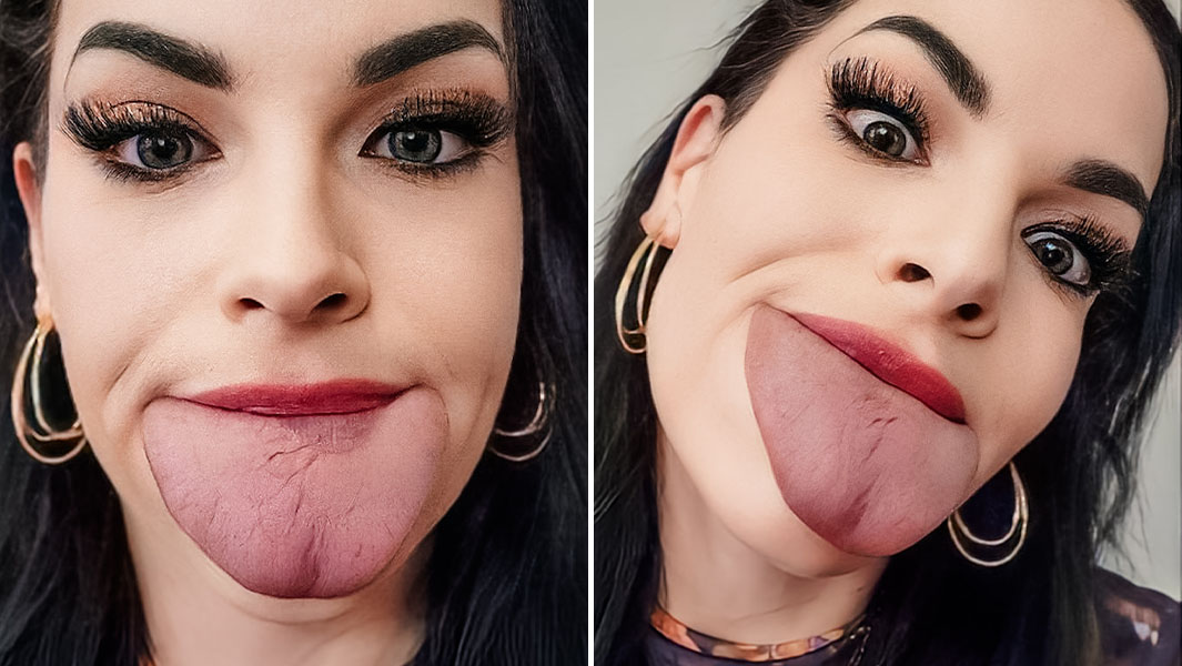 split-image-of-brittany-poking-her-tongue-out