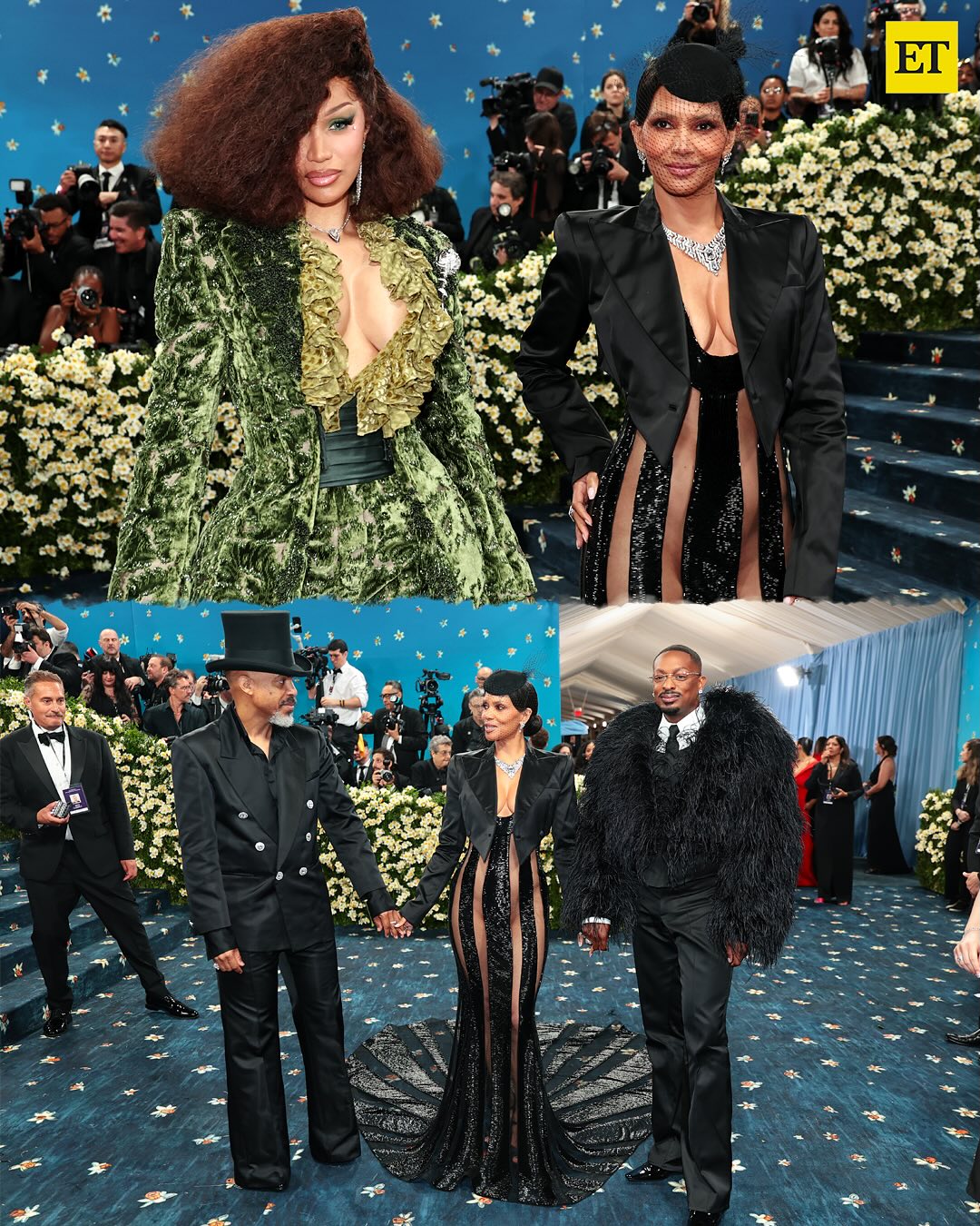 Halle Berry stepped out in a jaw-dropping gown alongside her guy, Van Hunt, and designer LaQuan Smith. ( - Getty Images) (2)
