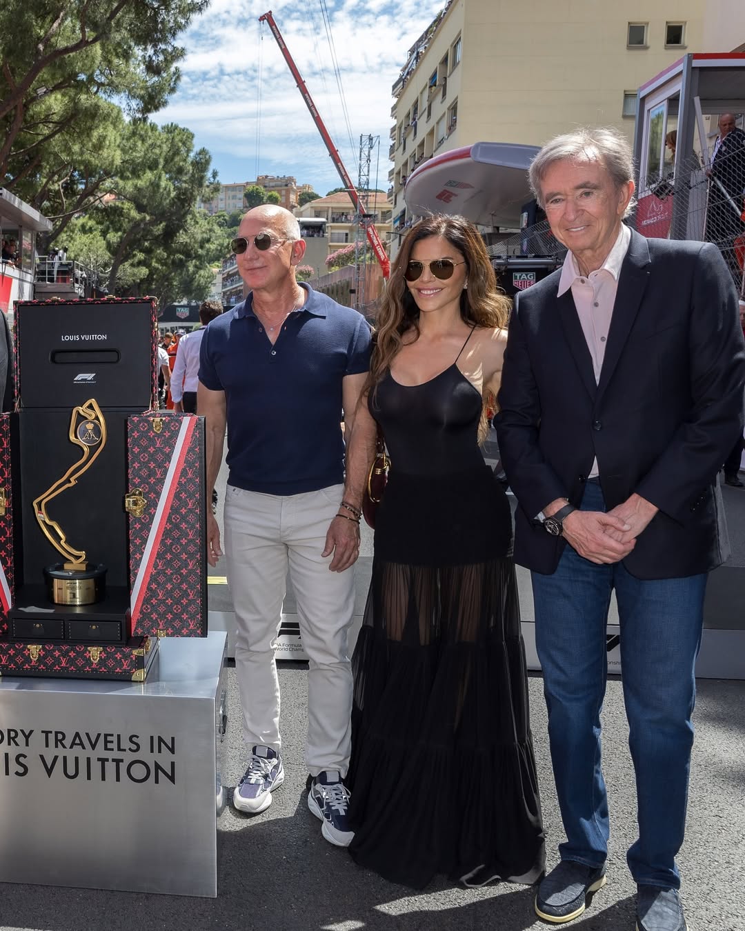 Lauren Sanchez brought her beloved fashion sense to the Monaco Grand Prix on Sunday, turning heads as she strolled through the pit lane in a sheer black gown. The 55-year-old was spotted walking hand-in-hand with (4)