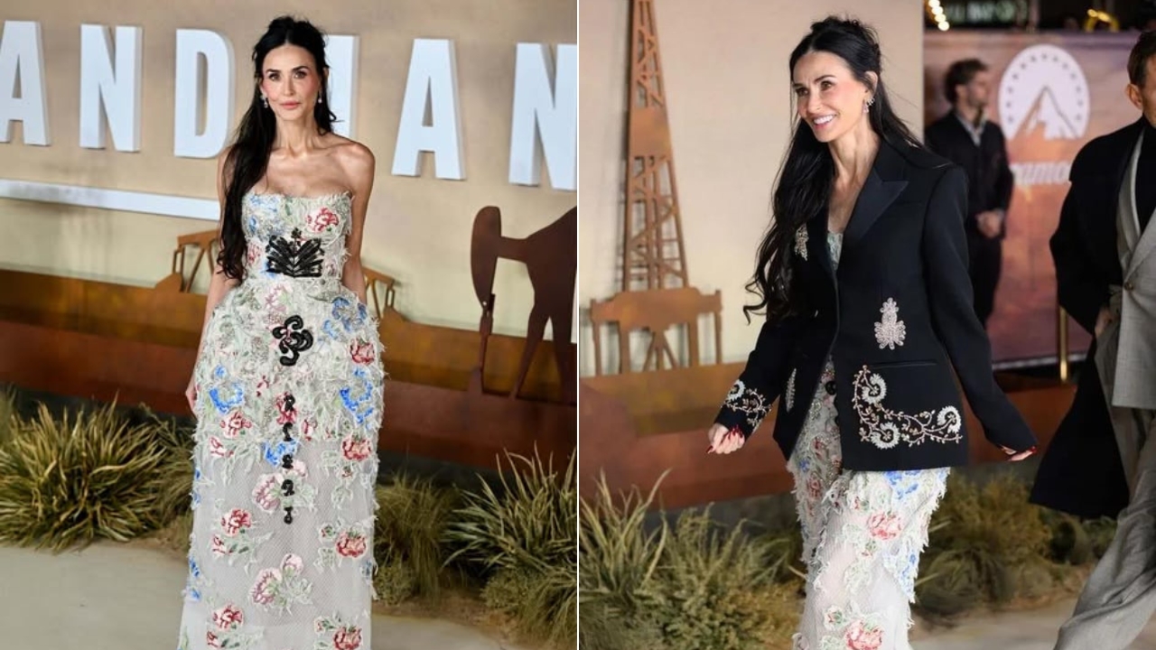 63 წლის დემი მური „ერდემის“ ყვავილებით მოქარგულ კაბაში ბრწყინავს